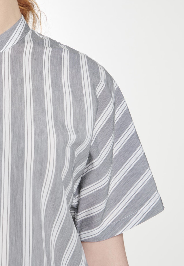 Short sleeve Poplin Stand-Up Blouse in Grey |  Seidensticker Onlineshop