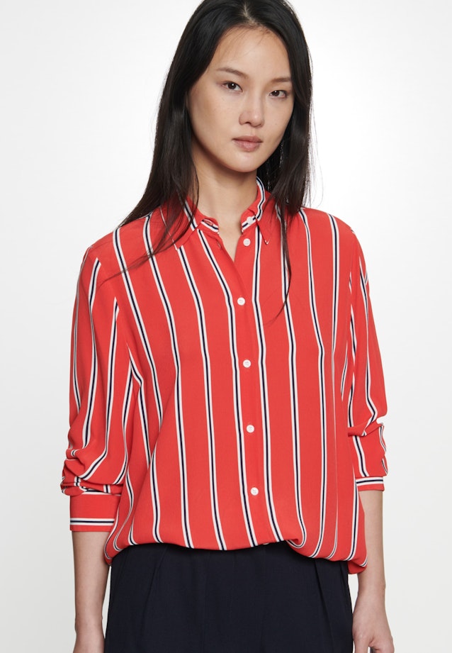 Regular fit Hemdbluse Streifen in Rot |  Seidensticker Onlineshop