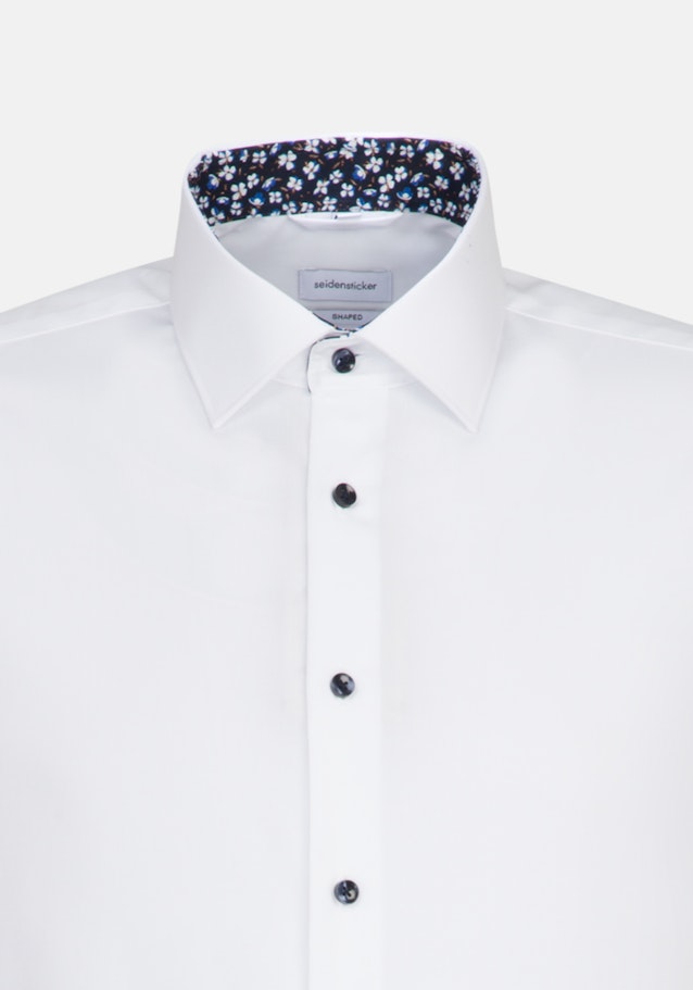 Non-iron Popeline Korte mouwen Business overhemd in Shaped with Kentkraag in Wit |  Seidensticker Onlineshop