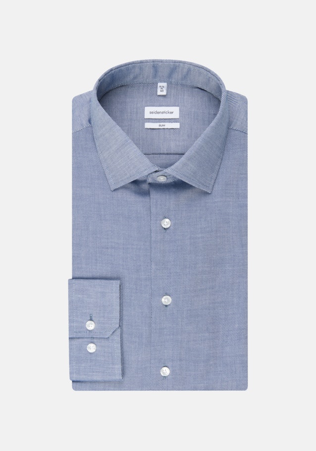 Easy-iron Structure Business Shirt in Slim with Kent-Collar in Medium Blue |  Seidensticker Onlineshop