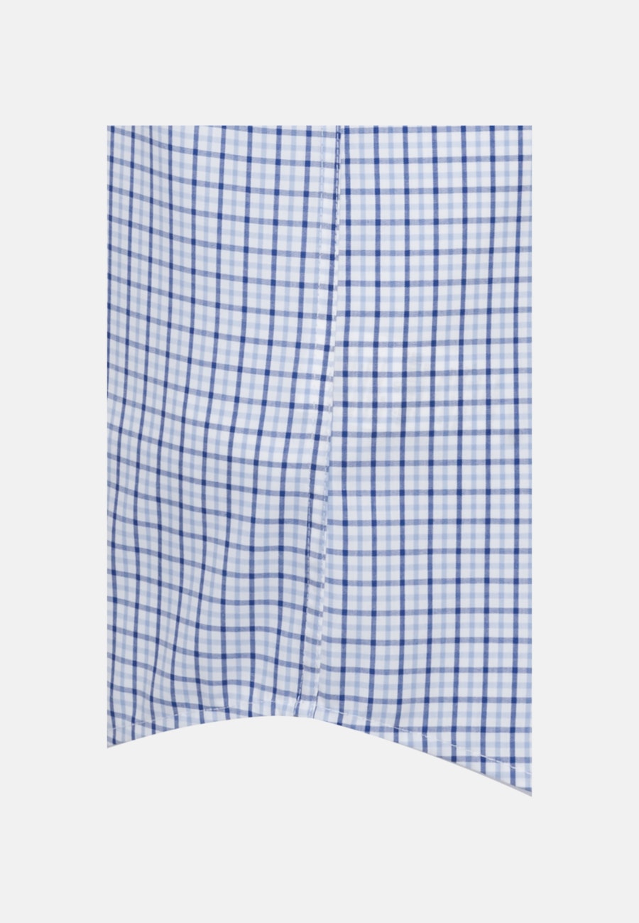 Bügelfreies Popeline Kurzarm Business Hemd in Regular mit Button-Down-Kragen in Mittelblau |  Seidensticker Onlineshop