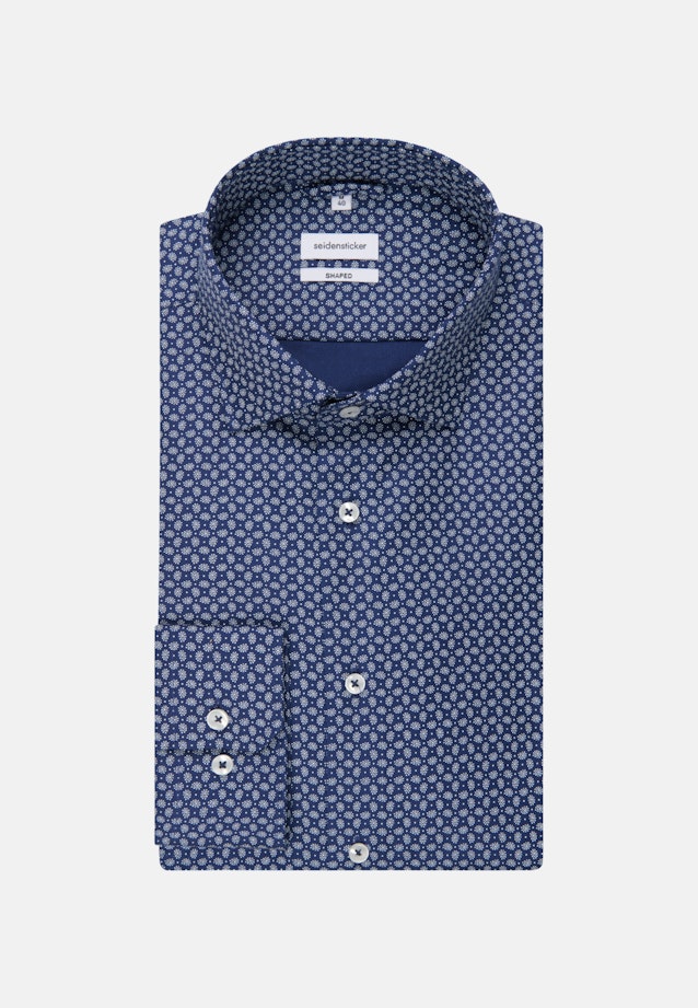 Shaped Business Shirt Print in Medium Blue |  Seidensticker Onlineshop