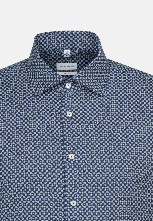 Shaped Business Shirt Print in Medium Blue |  Seidensticker Onlineshop