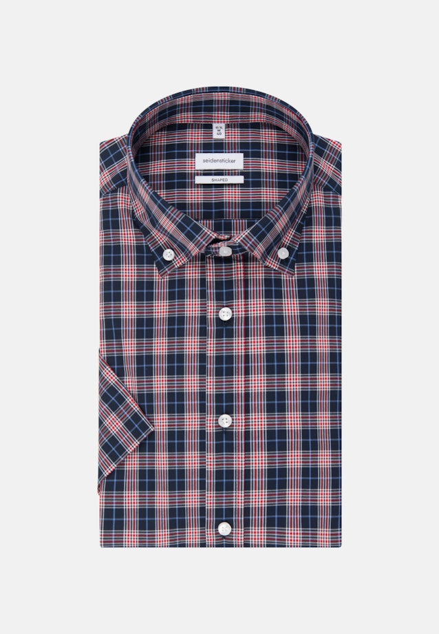 Non-iron Poplin Short sleeve Business Shirt in Shaped with Button-Down-Collar in Red |  Seidensticker Onlineshop