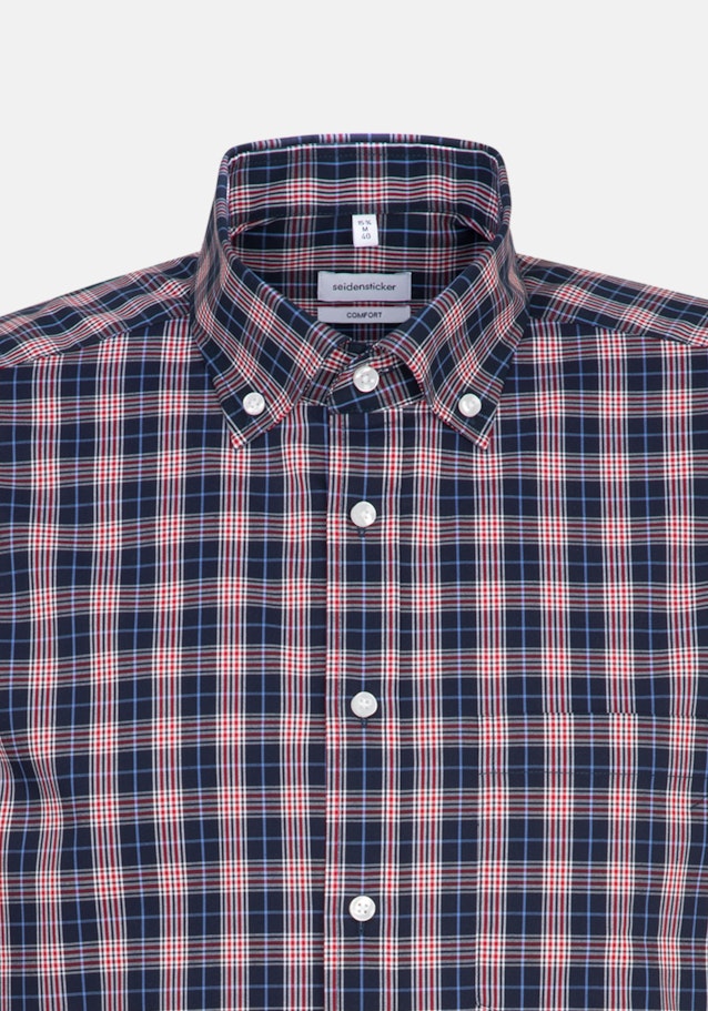 Non-iron Popeline Korte mouwen Business overhemd in Comfort with Button-Down-Kraag in Rood |  Seidensticker Onlineshop