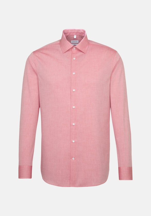 Bügelfreies Chambray Business Hemd in Slim mit Kentkragen und extra langem Arm in Rot |  Seidensticker Onlineshop