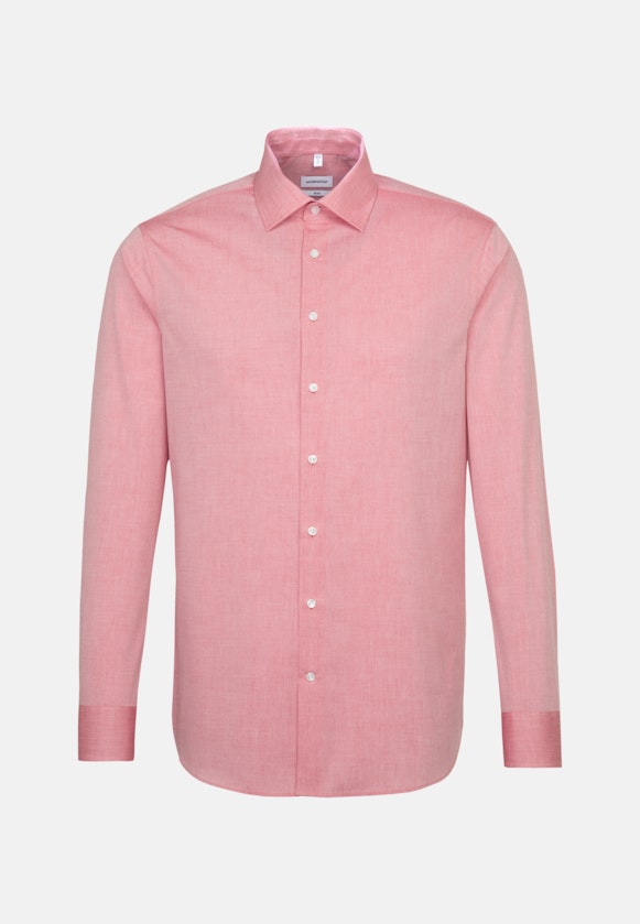 Non-iron Chambray Business Shirt in Slim with Kent-Collar and extra long sleeve in Red |  Seidensticker Onlineshop
