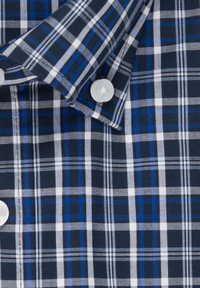 Non-iron Popeline Korte mouwen Business overhemd in Shaped with Button-Down-Kraag in Middelmatig Blauw |  Seidensticker Onlineshop