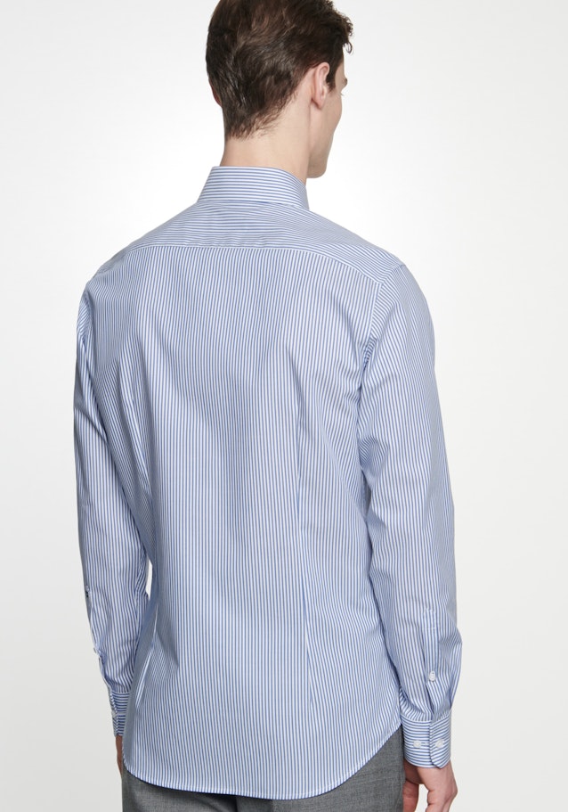 Non-iron Poplin Business Shirt in Shaped with Kent-Collar in Medium Blue |  Seidensticker Onlineshop