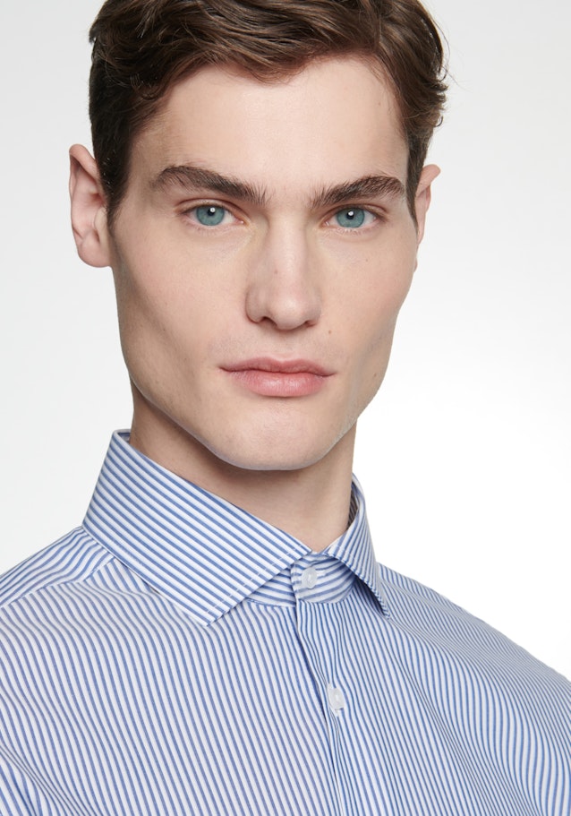 Shaped Business Shirt Stripes in Medium Blue | Seidensticker Onlineshop