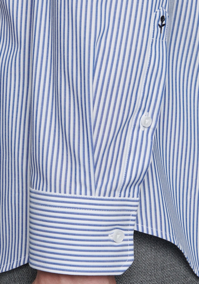 Non-iron Poplin Business Shirt in Shaped with Kent-Collar in Medium Blue |  Seidensticker Onlineshop