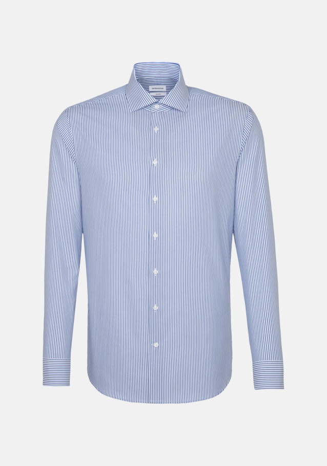 Non-iron Poplin Business Shirt in Shaped with Kent-Collar in Medium Blue |  Seidensticker Onlineshop