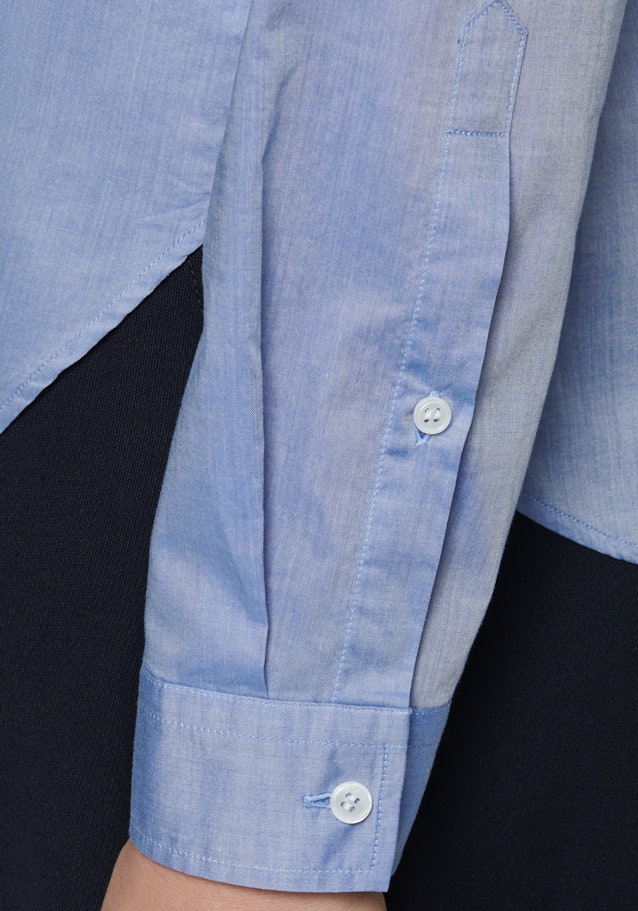 Regular fit Stehkragenbluse Uni in Hellblau | Seidensticker Onlineshop