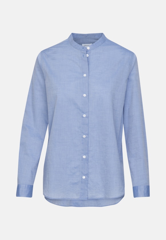 Regular fit Stehkragenbluse Uni in Hellblau |  Seidensticker Onlineshop