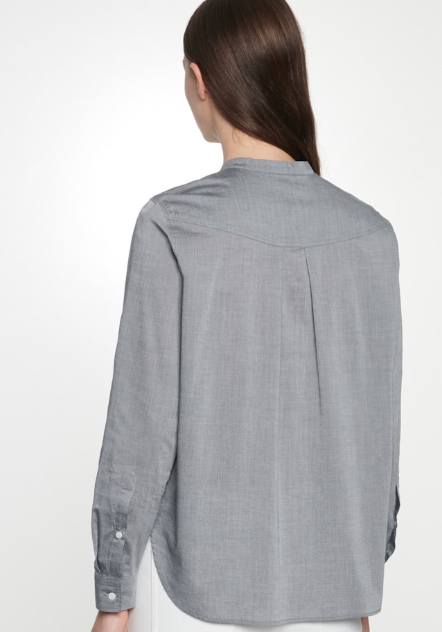 Chambray Stehkragenbluse in Grau | Seidensticker Onlineshop
