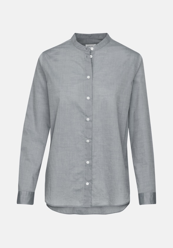 Chambray Stehkragenbluse in Grau | Seidensticker Onlineshop