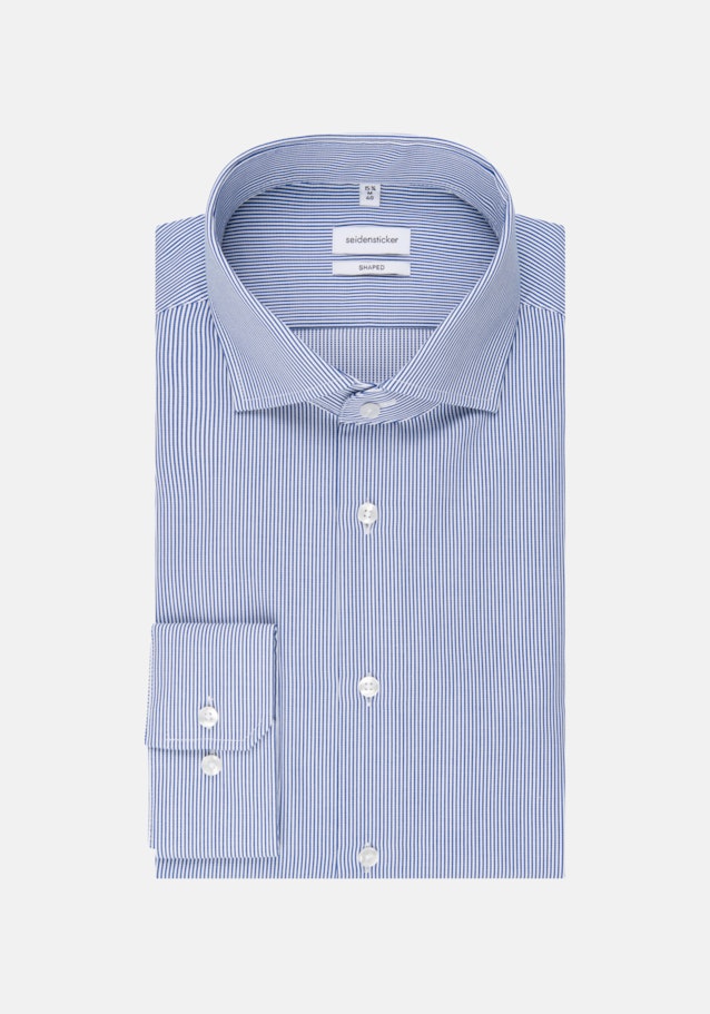 Bügelleichtes Cotele Business Hemd in Shaped mit Kentkragen in Mittelblau |  Seidensticker Onlineshop