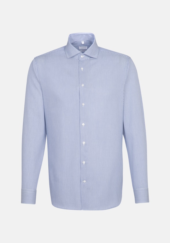 Easy-iron Cotele Business Shirt in Shaped with Kent-Collar in Medium Blue |  Seidensticker Onlineshop