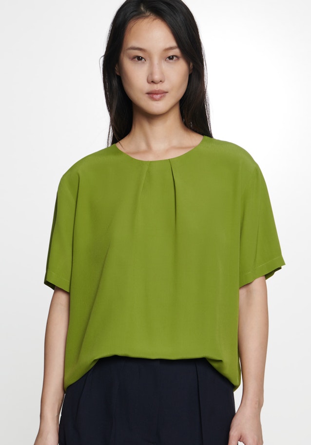 Kurzarm Popeline Shirtbluse in Grün |  Seidensticker Onlineshop