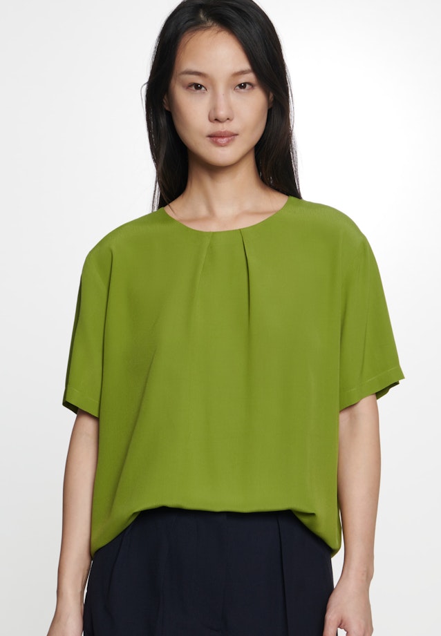 Regular fit Shirtbluse Uni in Grün |  Seidensticker Onlineshop