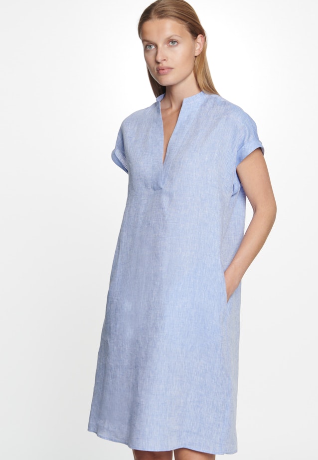 Ärmelloses Leinen Midi Kleid in Mittelblau |  Seidensticker Onlineshop