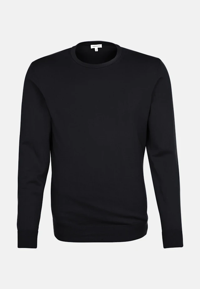 Gerader Schnitt (Normal-Fit) Pullover Uni in Schwarz |  Seidensticker Onlineshop