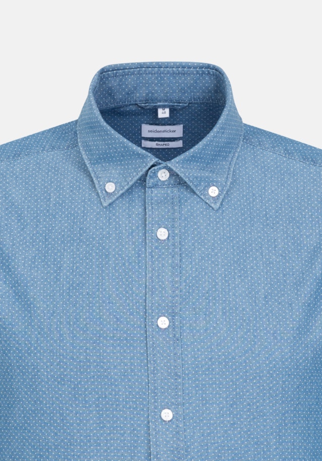 Business Shirt in Shaped with Button-Down-Collar in Medium Blue |  Seidensticker Onlineshop