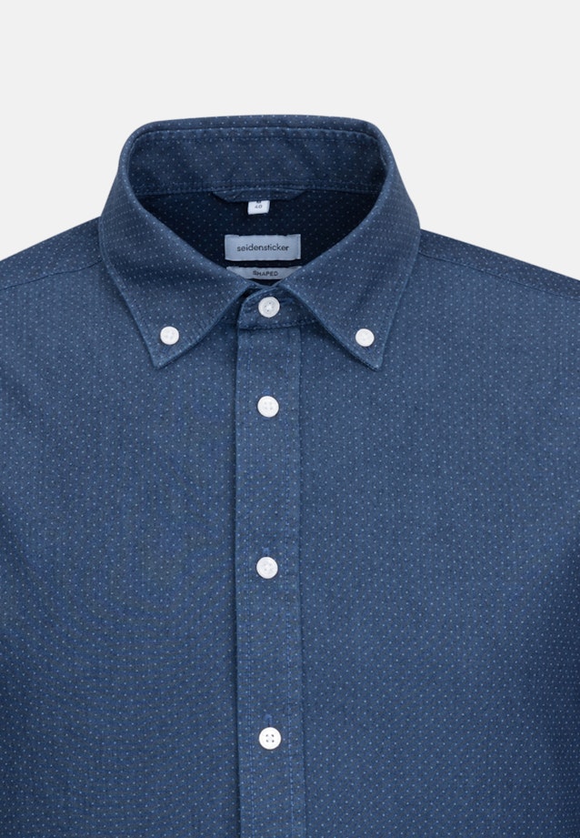 Chambray Business Hemd in Shaped mit Button-Down-Kragen in Dunkelblau |  Seidensticker Onlineshop