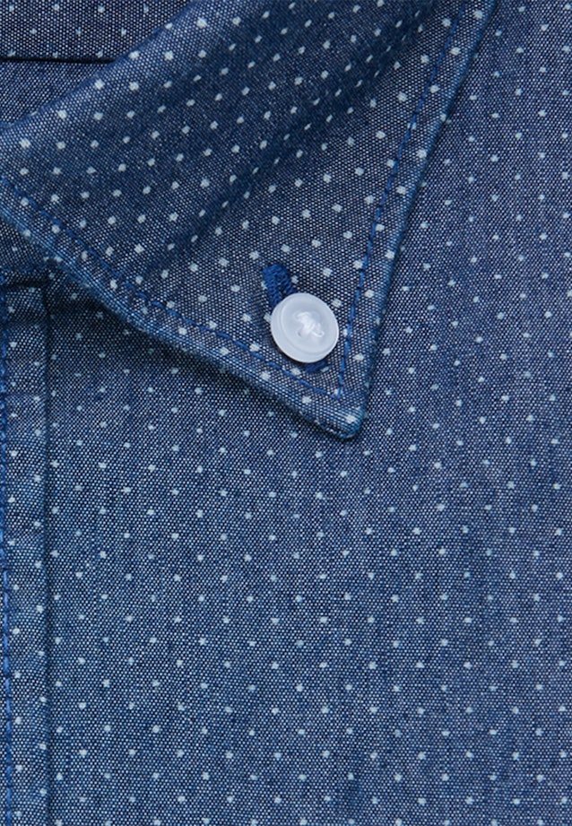 Chambray Business Hemd in Slim mit Button-Down-Kragen in Dunkelblau |  Seidensticker Onlineshop