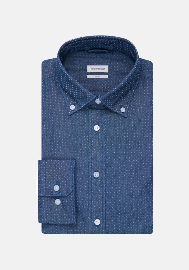 Business Shirt in Slim with Button-Down-Collar in Dark Blue |  Seidensticker Onlineshop