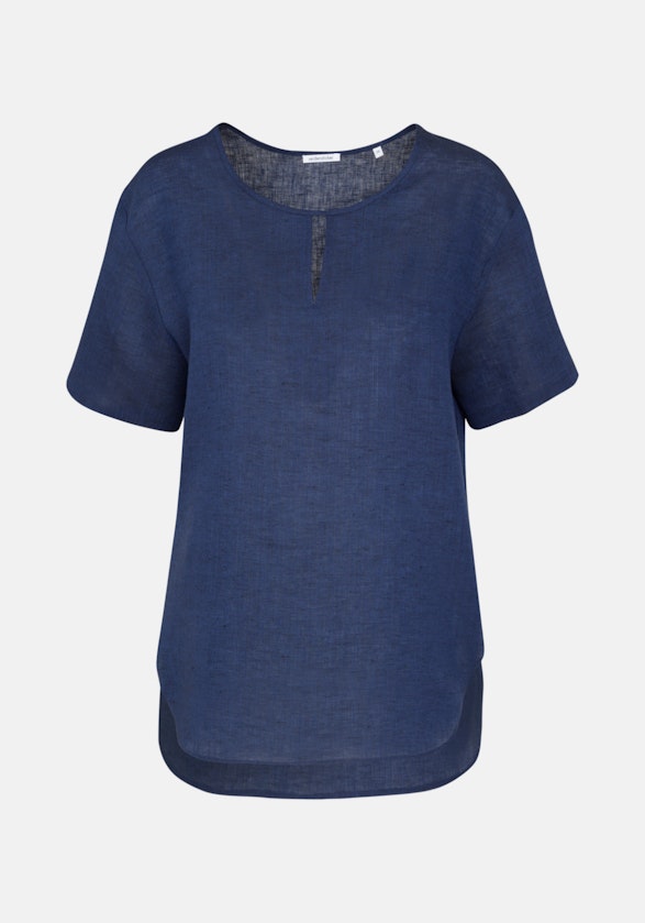 Kurzarm Leinen Shirtbluse in Dunkelblau |  Seidensticker Onlineshop