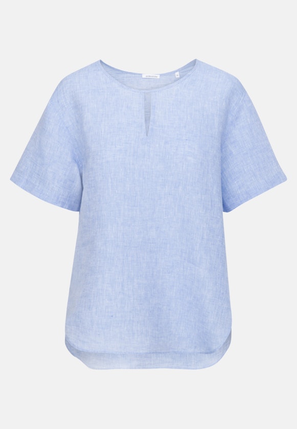 Kurzarm Leinen Shirtbluse in Mittelblau |  Seidensticker Onlineshop