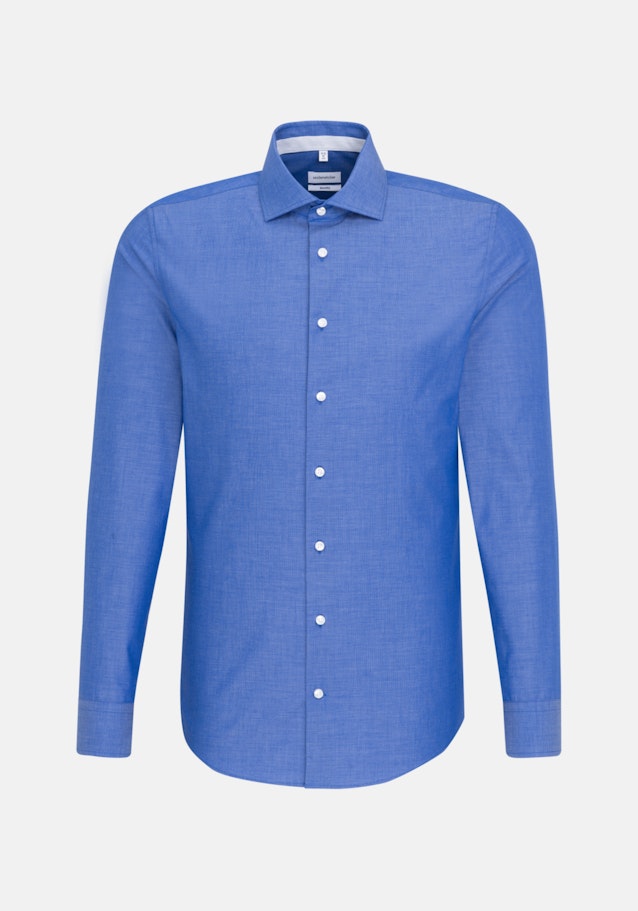 Non-iron Fil a fil Business overhemd in Shaped with Kentkraag in Middelmatig Blauw |  Seidensticker Onlineshop