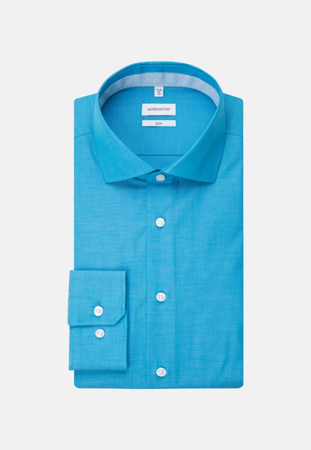 Non-iron Fil a fil Business Shirt in Slim with Kent-Collar in Turquoise |  Seidensticker Onlineshop
