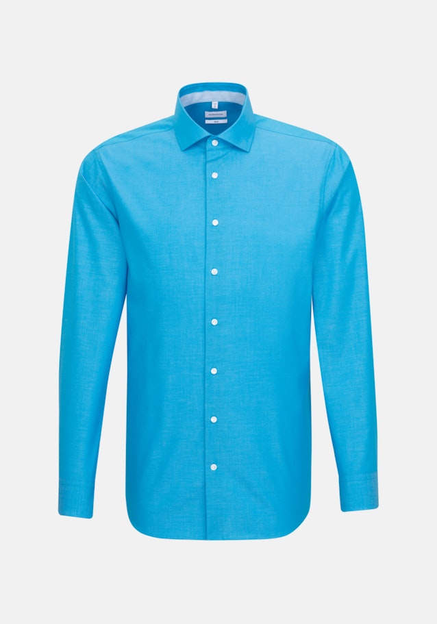 Non-iron Fil a fil Business overhemd in Slim with Kentkraag in Turquoise/Petrol |  Seidensticker Onlineshop