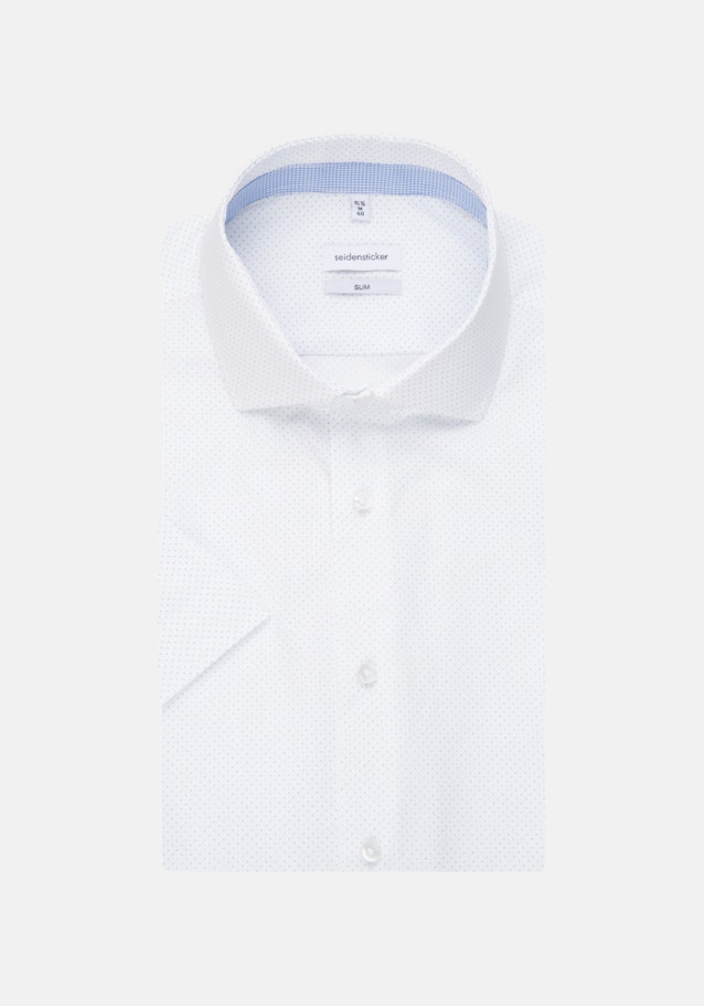 Popeline Kurzarm Business Hemd in Slim mit Kentkragen in Weiß |  Seidensticker Onlineshop