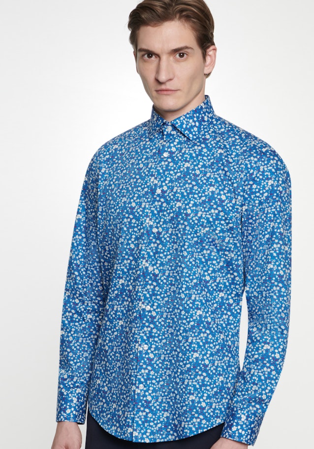 Business overhemd in Slim with Kentkraag in Turquoise/Petrol |  Seidensticker Onlineshop