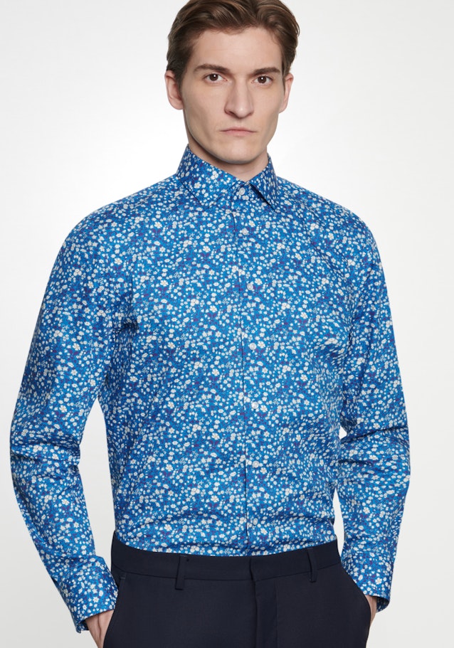 Business overhemd in Slim with Kentkraag in Turquoise/Petrol |  Seidensticker Onlineshop