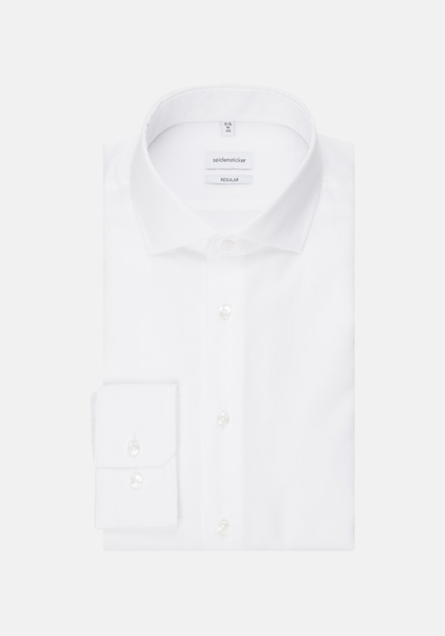 Chemise Business Regular Côtélé Col Kent in Blanc |  Seidensticker Onlineshop