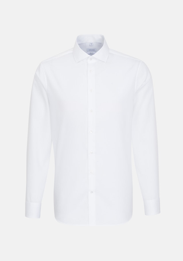 Chemise Business Regular Côtélé Col Kent in Blanc |  Seidensticker Onlineshop