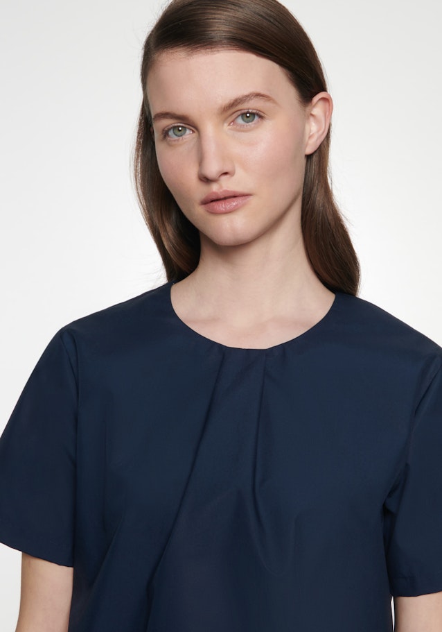 Short sleeve Poplin Shirt Blouse in Dark Blue |  Seidensticker Onlineshop