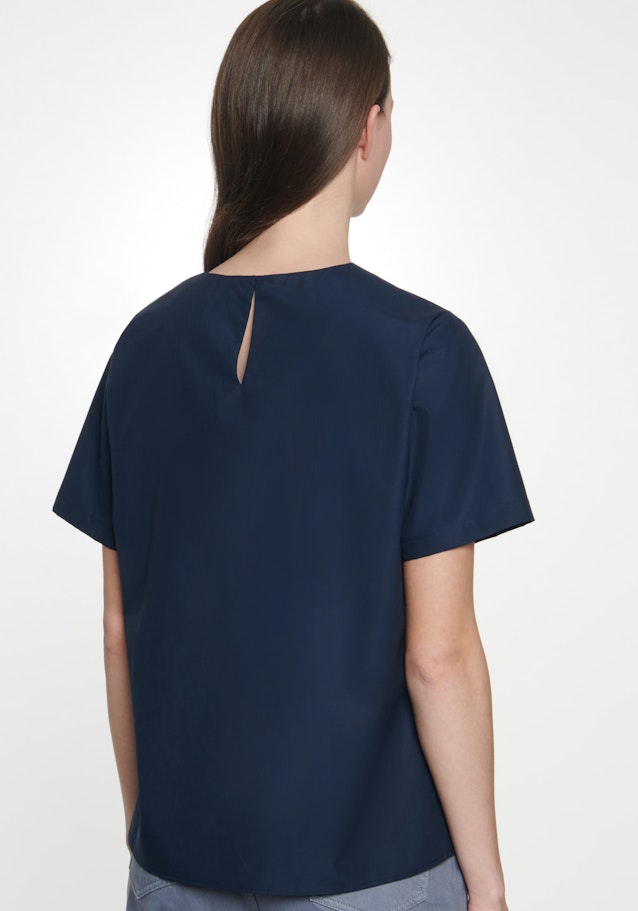 Short sleeve Poplin Shirt Blouse in Dark Blue |  Seidensticker Onlineshop