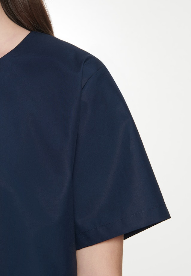 Korte mouwen Popeline Shirtblouse in Donkerblauw |  Seidensticker Onlineshop