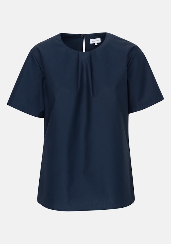 Short sleeve Poplin Shirt Blouse in Dark Blue |  Seidensticker Onlineshop