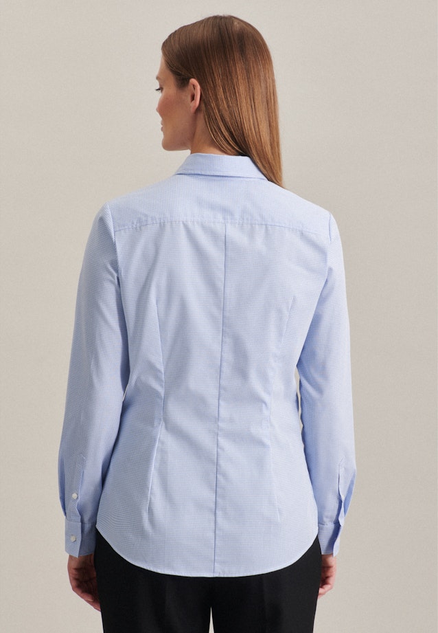 Non-iron Popeline Shirtblouse in Middelmatig Blauw | Seidensticker Onlineshop