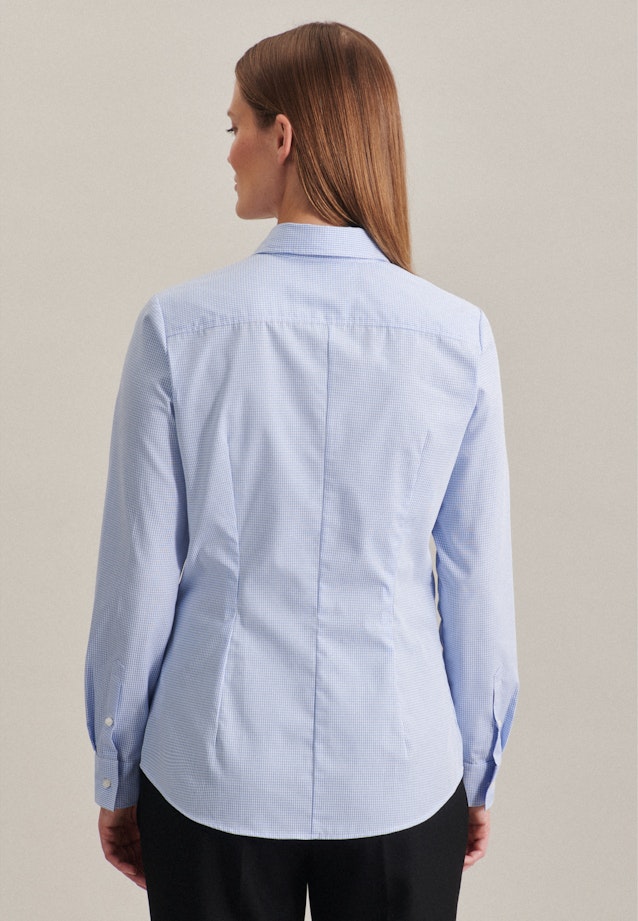 Kragen Hemdbluse Slim Fit in Mittelblau |  Seidensticker Onlineshop