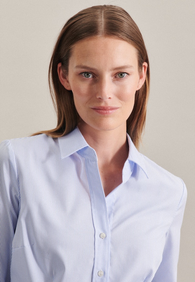 Non-iron Poplin Shirt Blouse in Light Blue |  Seidensticker Onlineshop