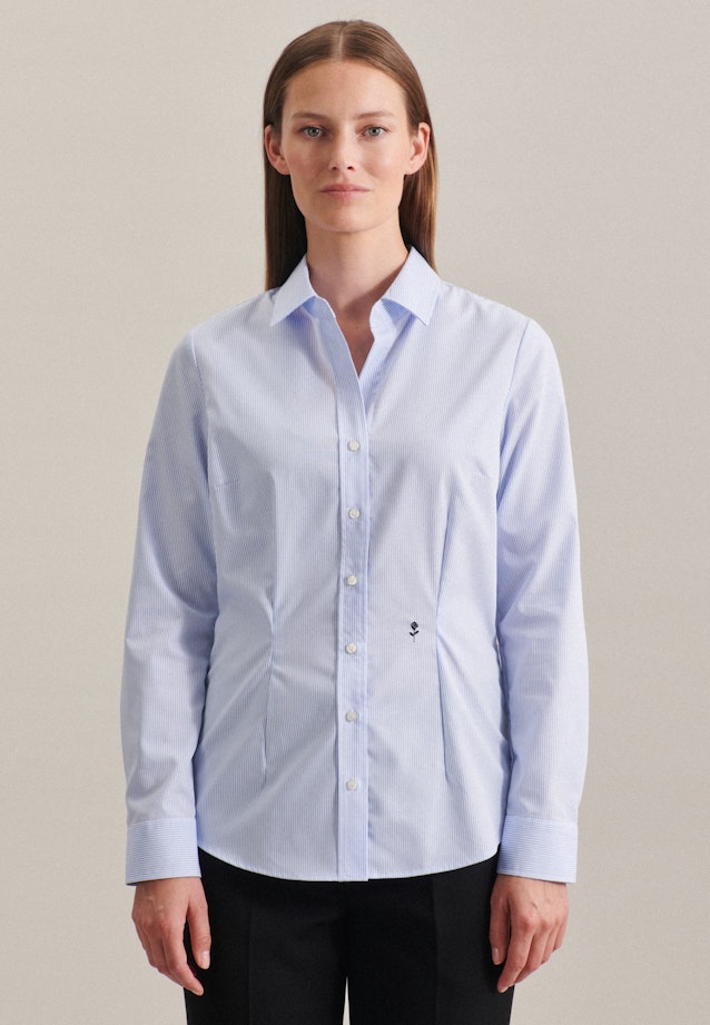 Non-iron Popeline Shirtblouse in Lichtblauw |  Seidensticker Onlineshop