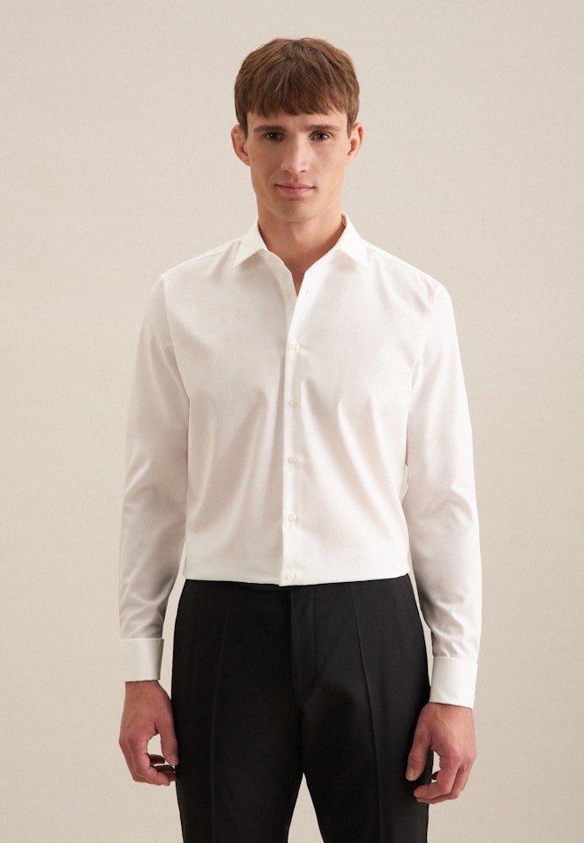 Chemise Business Slim Popeline Col Kent dans Ecru | Boutique en ligne Seidensticker