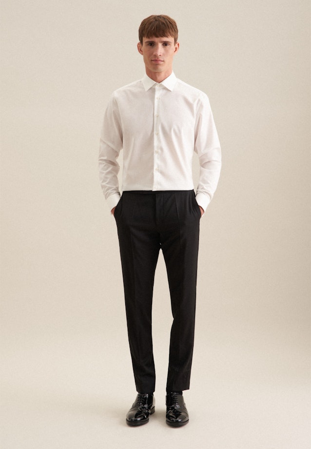 Non-iron Poplin Business Shirt in Slim with Kent-Collar in Ecru |  Seidensticker Onlineshop